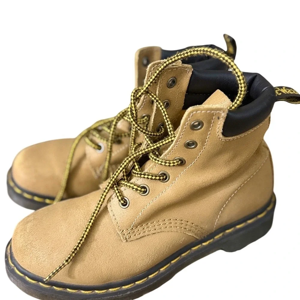 Dr.‎ Martens 939 Tan Nubuck Leather 6-Eye Padded Collar Boots Mens 7
